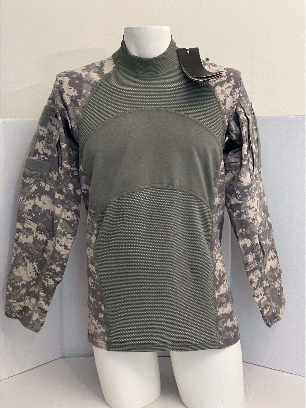 Massif Army Combat Shirt Gray ACU Digital Camo Long Sleeve Tactical Men’s Small